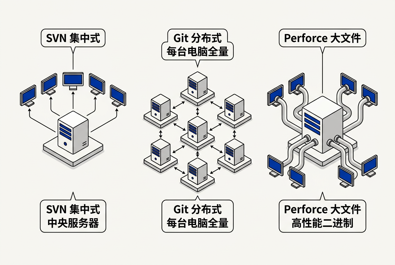 三种版本控制系统对比