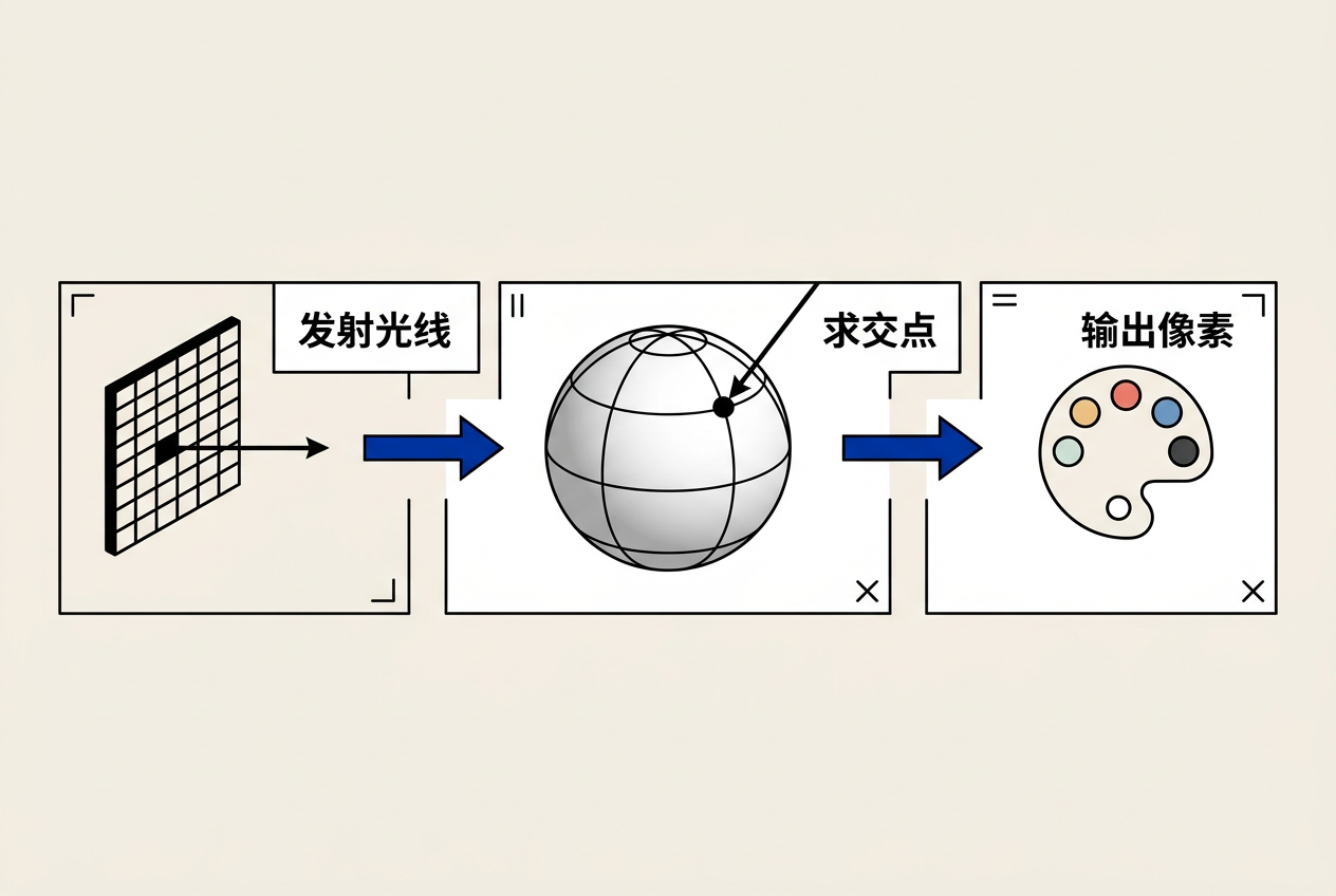 光线追踪基本流程