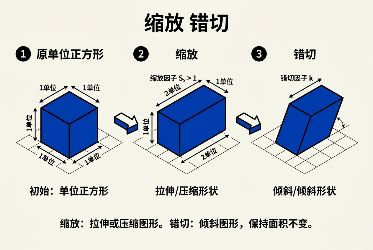 缩放与错切——单位正方形的变换
