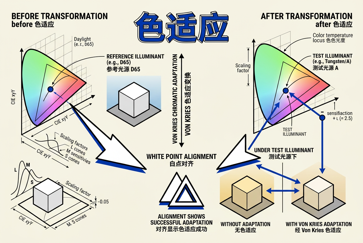 色适应von Kries——白点对齐变换