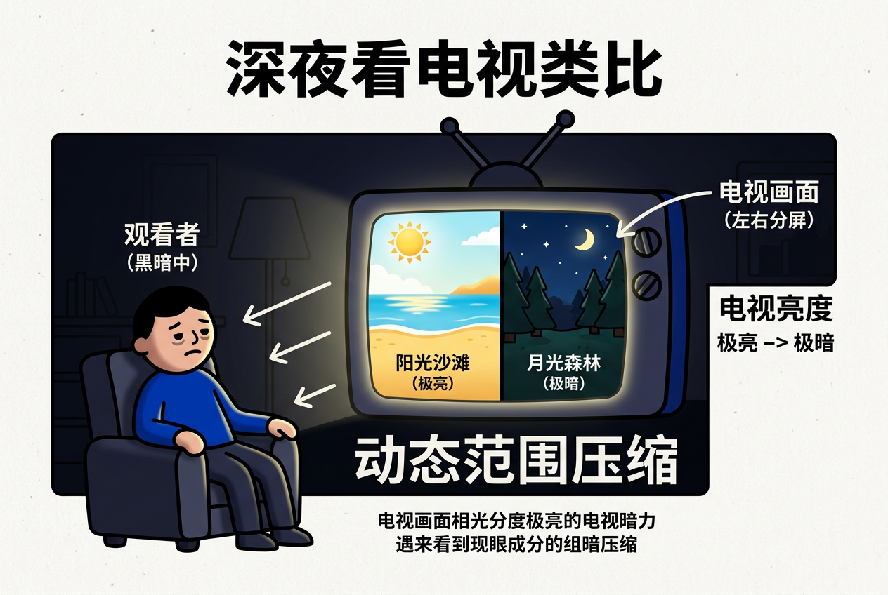 深夜看电视类比